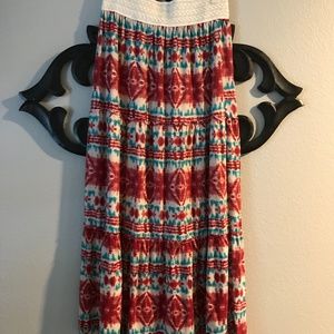 Long skirt with western style print